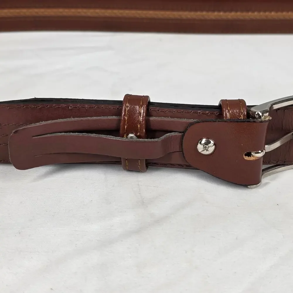 GENUINE LEATHER MADE IN SPAIN BROWN BRAIDED SIZE 42 BELT – QUALITY CRAFTSMANSHIP